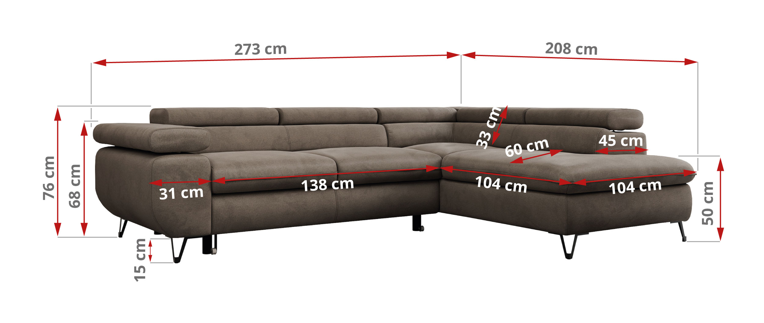 Narożnik PETER L - Monolith 15 - brązowy - OUTLETU - 42_1